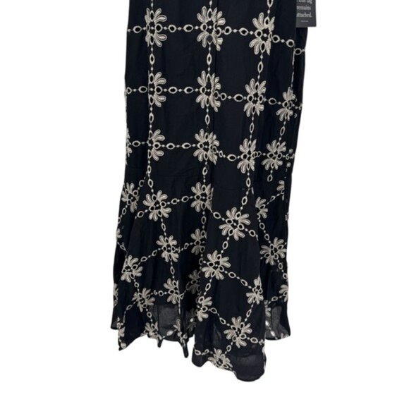 Tuckernuck NEW Black Eyelet Lewis Puff Sleeve Embroidered Maxi Dress Size XS - Picture 6 of 11